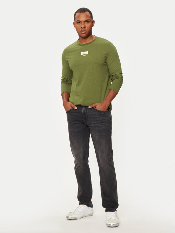 s.Oliver s.Oliver Longsleeve 2150055 Zielony Regular Fit