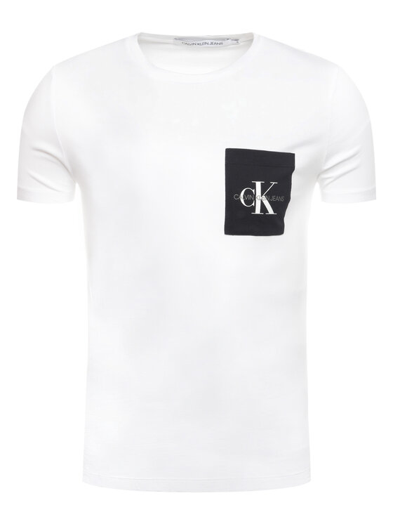Calvin Klein Jeans Calvin Klein Jeans T-Shirt Poche Monogram J30J314070 Weiß Slim Fit