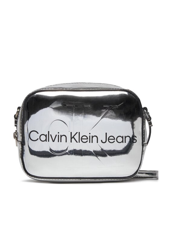 Geantă Calvin Klein Jeans Sculpted Camera Bag18 Mono S K60K611858 Argintiu