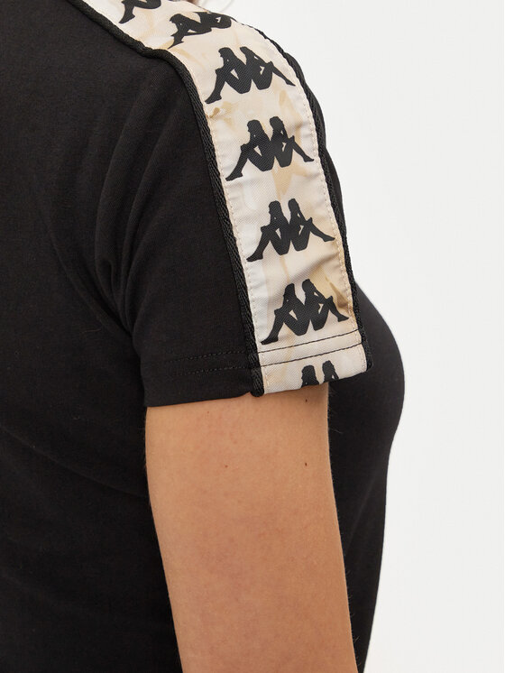 Kappa Kappa Tričko Banda Pippigt 351N56W Čierna Regular Fit