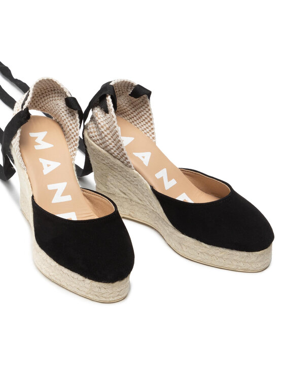 Manebi Manebi Espadrilės Wedge Valenciana K1.0 WV Juoda