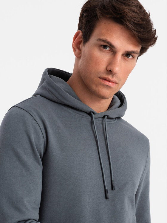 Ombre Ombre Mikina OM-SSBN-0161 Šedá Regular Fit