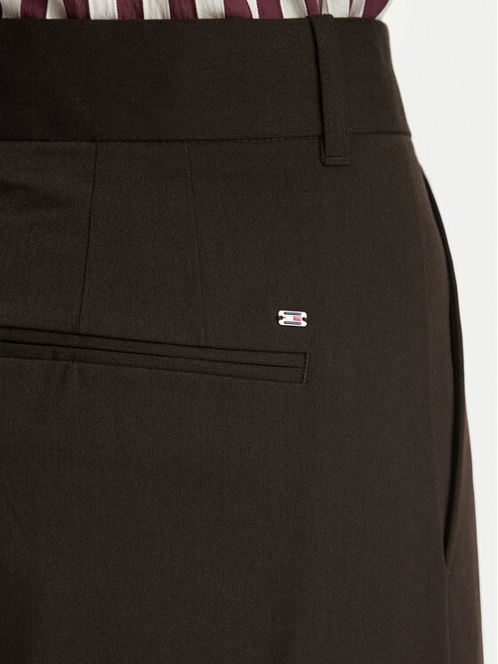 Tommy Hilfiger Tommy Hilfiger Текстилни панталони Blend WW0WW51898 Кафяв Wide Leg