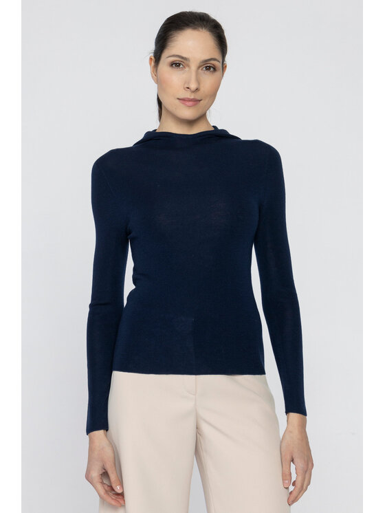 Deni Cler Milano Deni Cler Milano Bluza T-DC-W407-D2-90-58-1 Granatowy Regular Fit