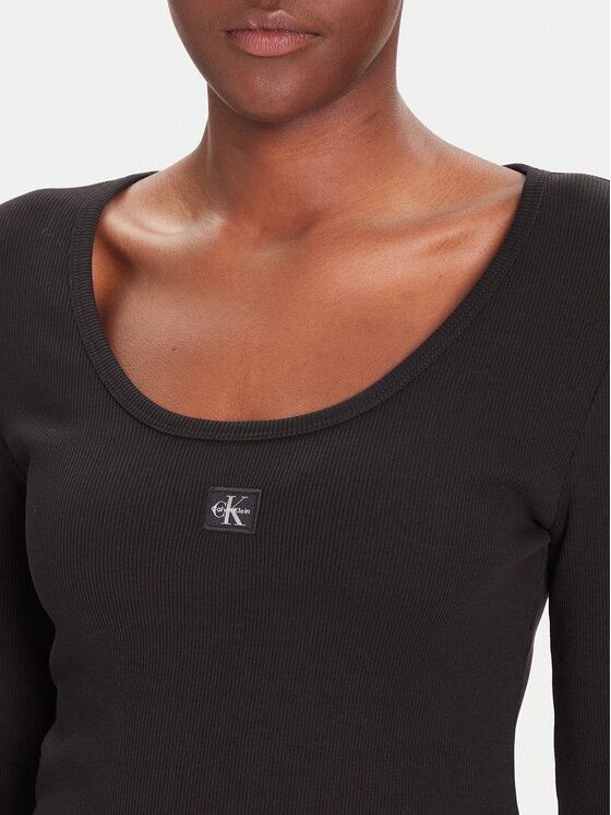 Calvin Klein Jeans Calvin Klein Jeans Bluse LV047D218G Schwarz Slim Fit