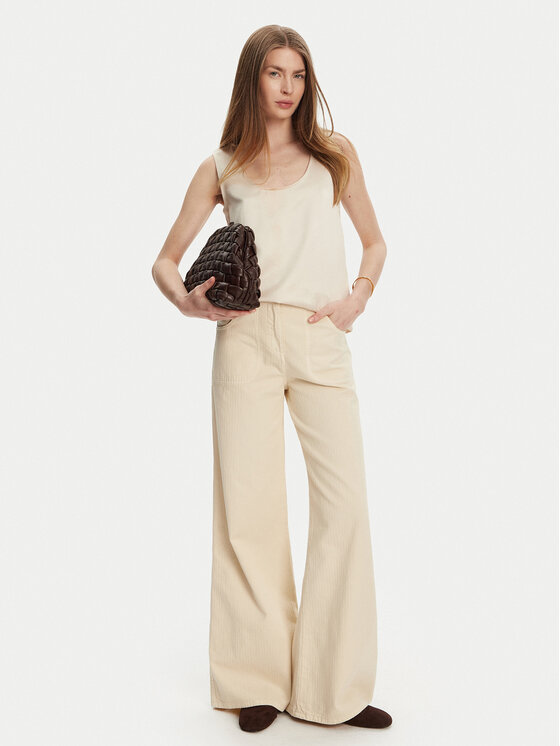 Luisa Spagnoli Luisa Spagnoli Jeansy Ali 541943 Béžová Flare Fit