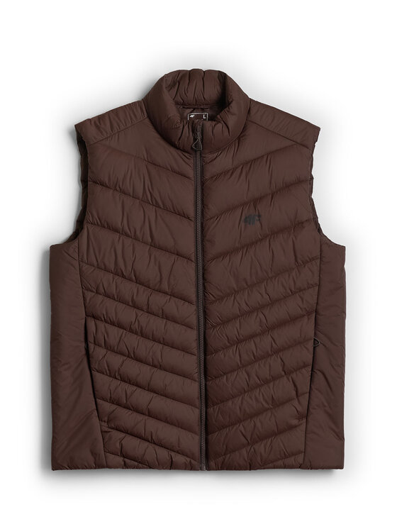4F 4F Kamizelka BASIC+ Brązowy ciemny Regular Fit