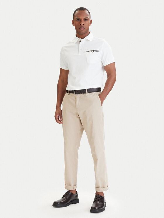 Barbour Barbour Polo marškinėliai Premium CorpatchMML1496WH11 Balta Tailored Fit