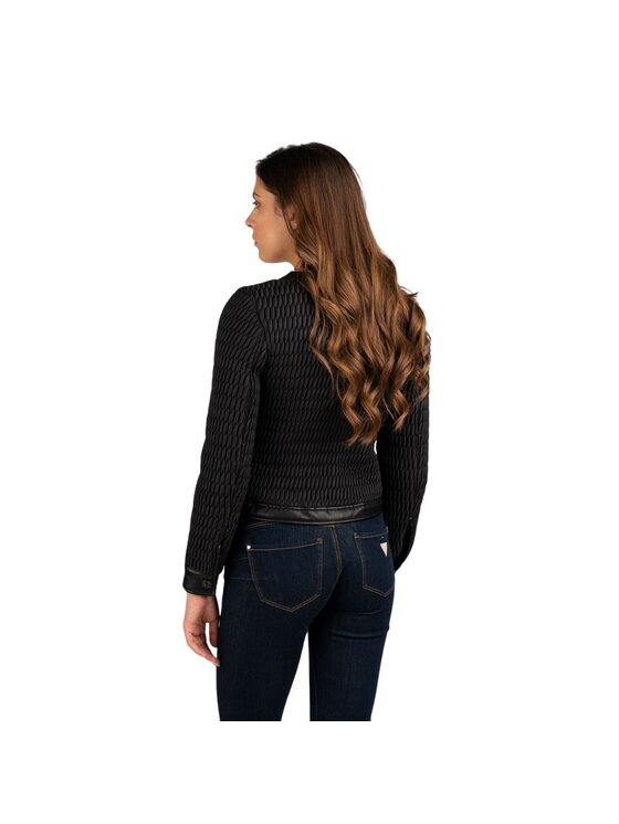 Guess Guess Kurtka z imitacji skóry new irena quilted Czarny Regular Fit