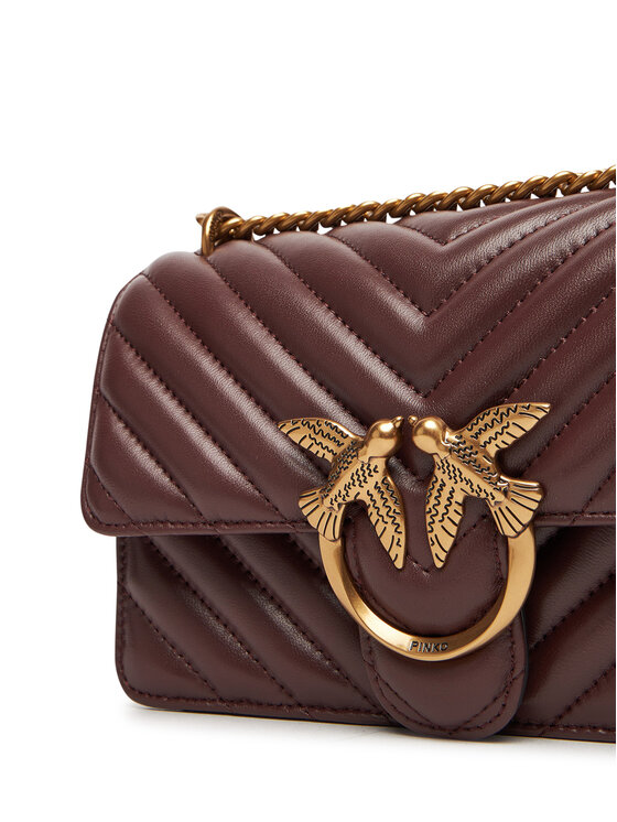 PINKO PINKO Ročna torba Love One Mini Dc AI 25-26 PLTT 100074 A0GK Bordo rdeča