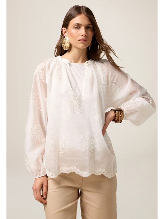 Oltre Oltre Blusa 2009J000774N011 Bianco Regular Fit