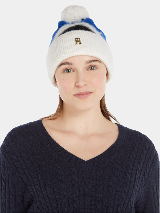 Tommy Hilfiger Tommy Hilfiger Căciulă Th Evening Pompom Beanie Argyle AW0AW15305 Albastru