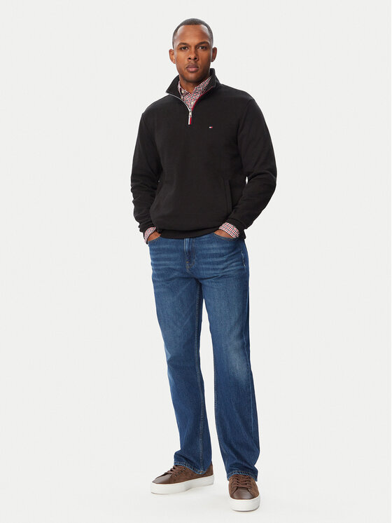 Tommy Hilfiger Tommy Hilfiger Mikina Tipping Terry MW0MW44943 Černá Regular Fit