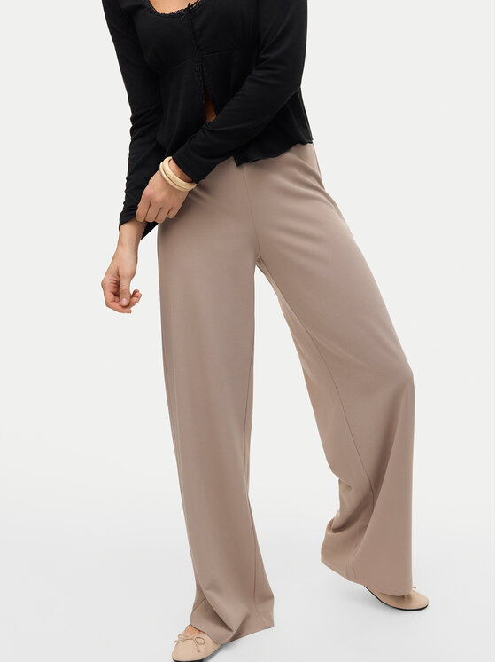 Vero Moda Vero Moda Spodnie materiałowe Berlin 10318454 Beżowy Wide Leg