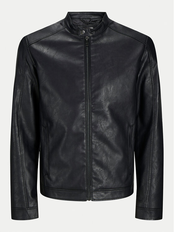 Jack & Jones Jack & Jones Bunda z imitácie kože Dylan 12261195 Čierna Slim Fit