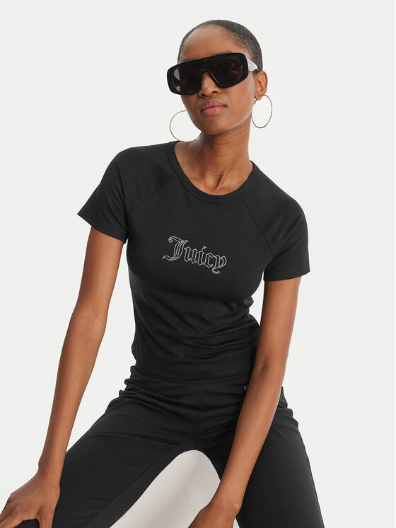 Juicy Couture Juicy Couture T-Shirt Baby JCWCT126317 Czarny Slim Fit