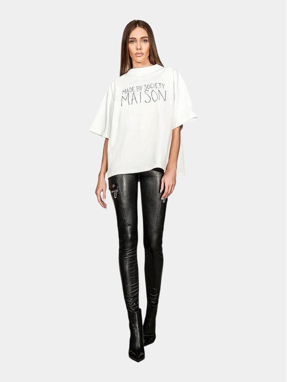 MADE BY SOCIETY MADE BY SOCIETY T-Shirt Maison Identity - T27986 Biały Basic Fit