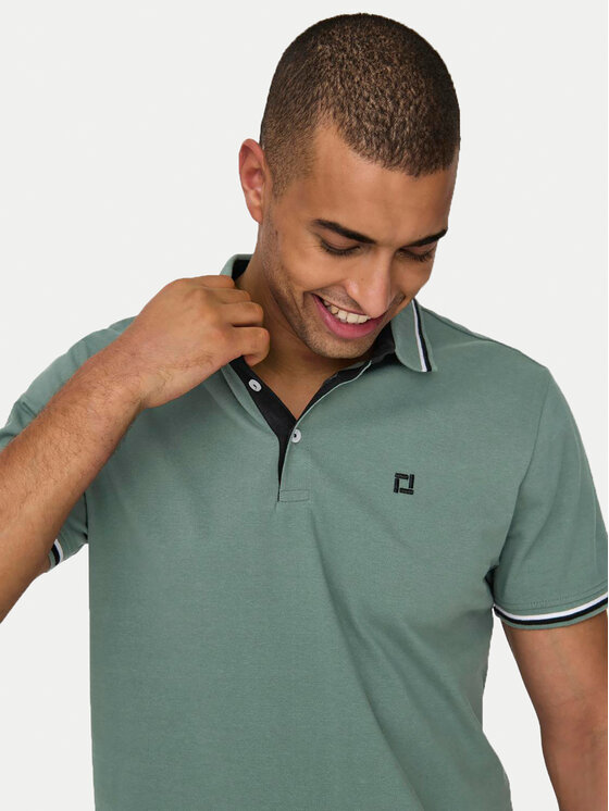 Only & Sons Only & Sons Polo Fletcher 22024827 Zielony Regular Fit