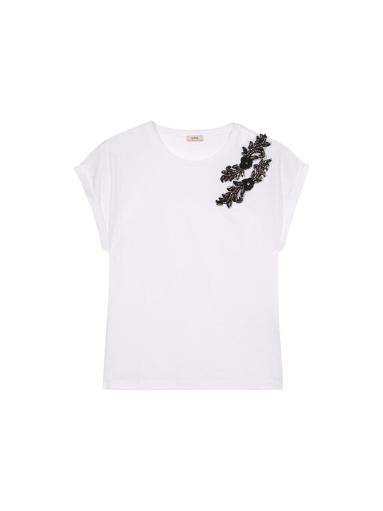 Oltre Oltre T-shirt G306J004038N011 Bianco Regular Fit