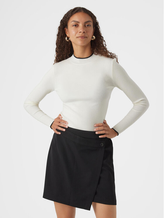 Vero Moda Vero Moda Megztinis Flouncy 10299604 Écru Slim Fit