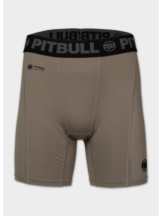 PITBULL PITBULL Szorty sportowe RUNWAY Brązowy Regular Fit