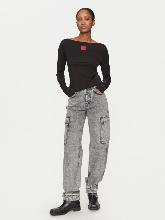 HUGO Hugo Särkpluus Thermal 50486081 Must Slim Fit
