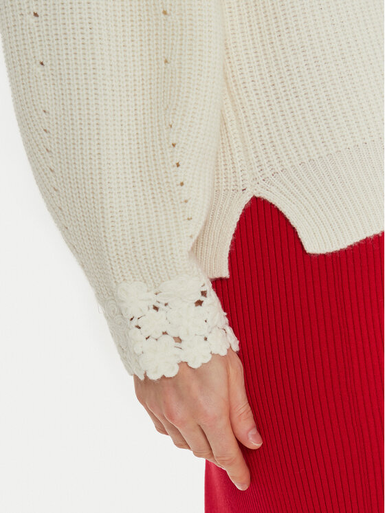 TWINSET TWINSET Πουλόβερ 242TT3422 Λευκό Loose Fit