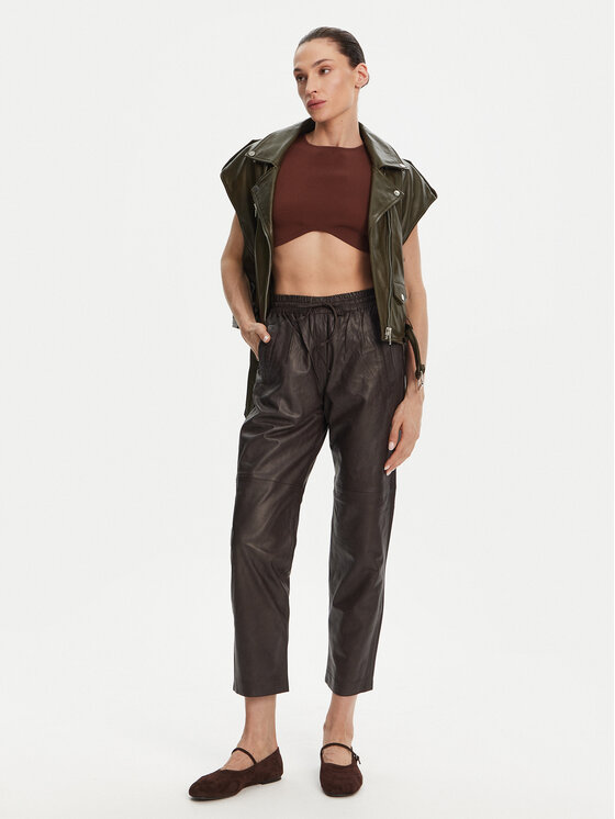 Serge Pariente Serge Pariente Lederhose Ziva Braun Regular Fit