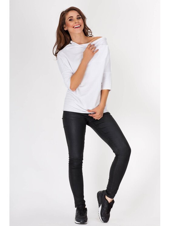 Awama Awama Bluza A091 Biały Basic Fit