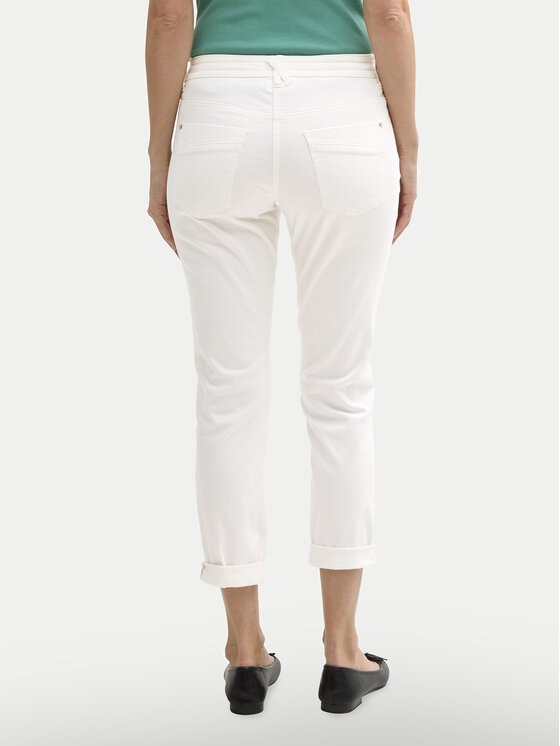 Tom Tailor Tom Tailor Pantaloni din material 1040963 Alb Tapered Fit