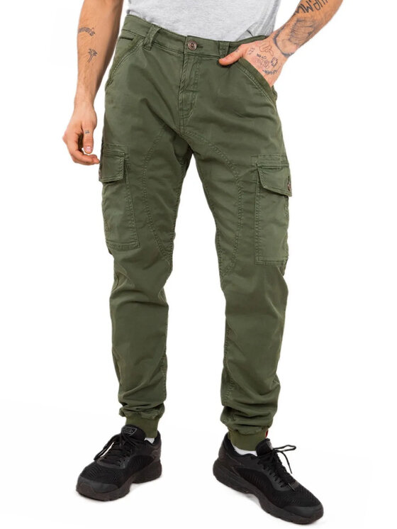 Alpha Industries Alpha Industries Kalhoty z materiálu AI.196215-142-29 Khaki Slim Fit