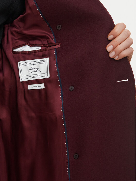 Tommy Hilfiger Tommy Hilfiger Wollmantel Classic WW0WW51525 Dunkelrot Regular Fit
