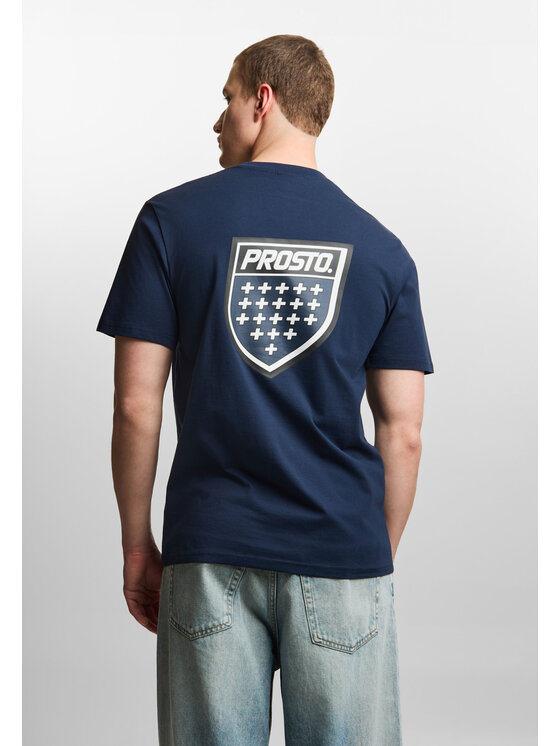 PROSTO. PROSTO. T-Shirt Big Shield KL261MTEE1082 Granatowy Regular Fit
