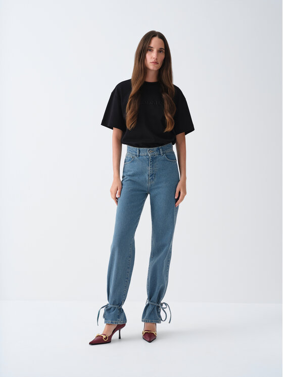 La Mania La Mania T-Shirt HAYLA Czarny Basic Fit