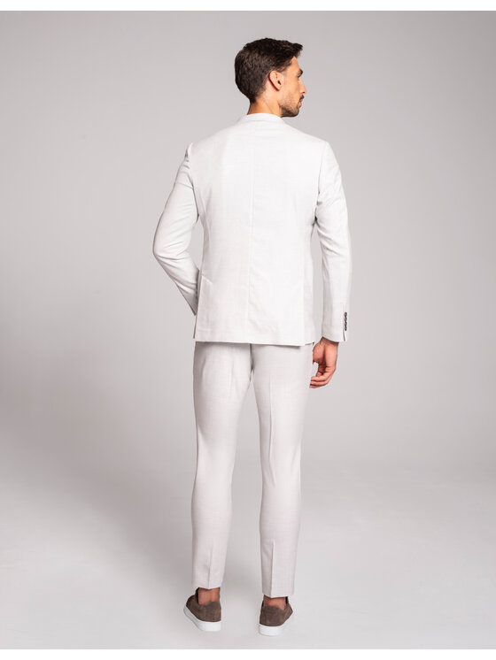 Borgio Borgio Spodnie garniturowe erve_01 Szary Slim Fit