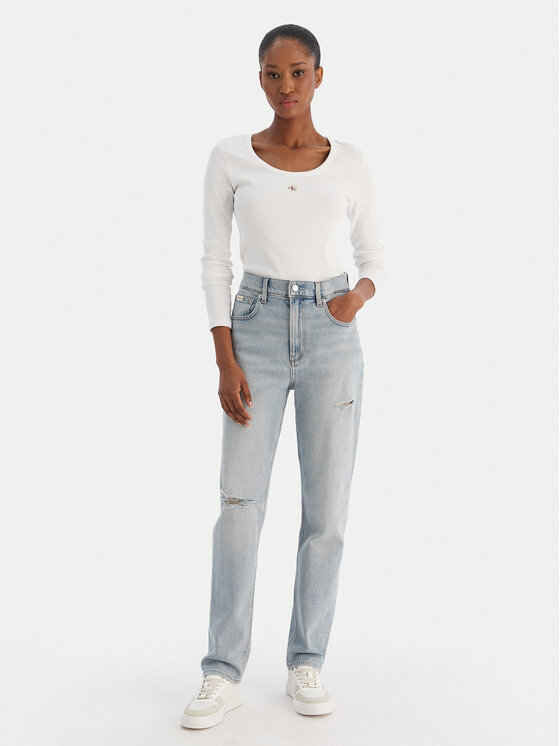 Calvin Klein Jeans Calvin Klein Jeans Džínsy New Mom Jean Bowery Destroyed LV047D722G Modrá Mom Fit