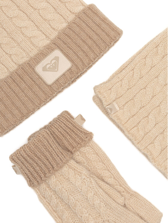 Roxy Roxy Комплект шапка, шал и ръкавици RX-KF-001-AW24 Бежов