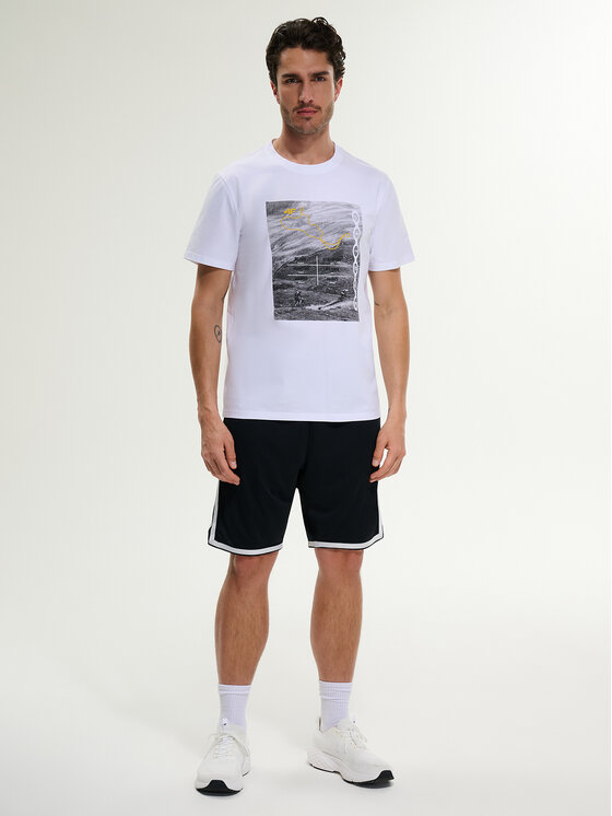 4F 4F T-Shirt WHEEL & WAVE Biały Regular Fit