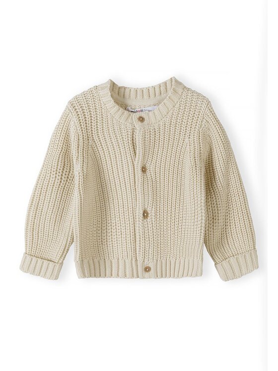 minoti minoti Kardigan 31BABYKNIT3 Kremowy Regular Fit