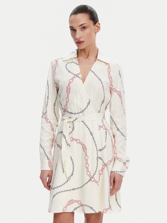 Tommy Hilfiger Tommy Hilfiger Rochie cocktail WW0WW44664 Alb Regular Fit