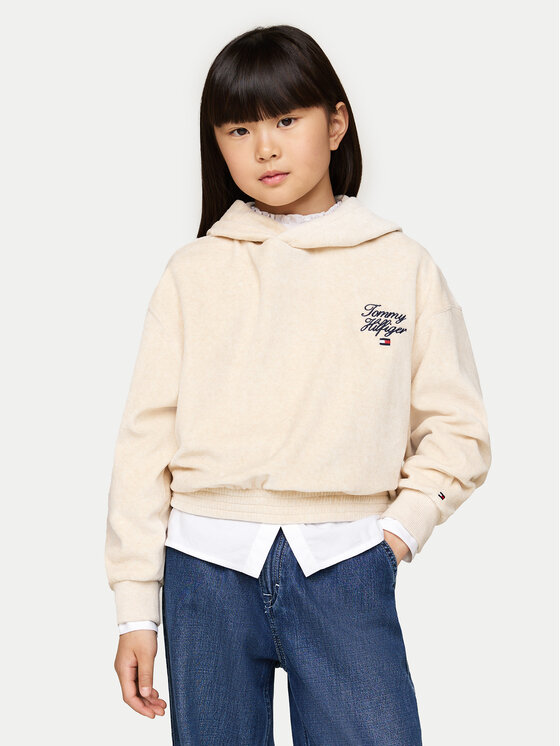 Tommy Hilfiger Tommy Hilfiger Majica dugih rukava Script KG0KG08192 Bež Regular Fit