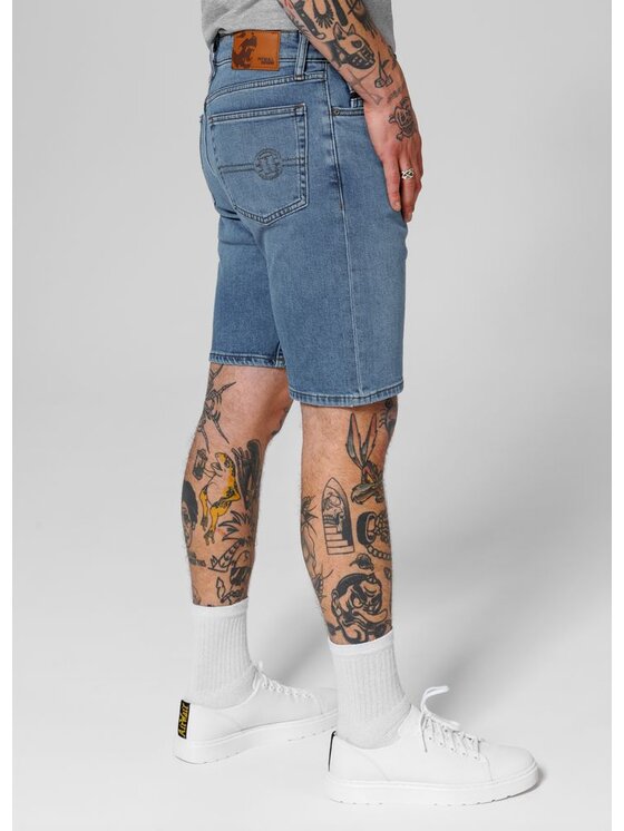 PITBULL PITBULL Szorty jeansowe Highlander Niebieski Regular Fit
