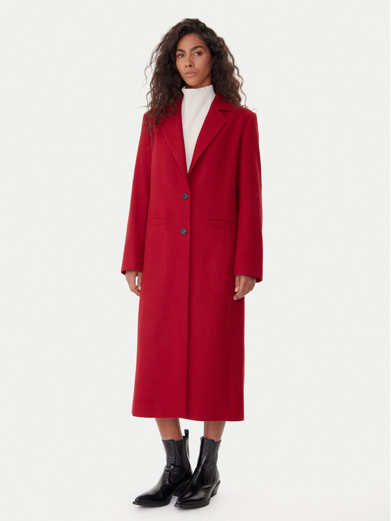 HUGO HUGO Wollmantel Mojeni 50547691 Rot Relaxed Fit