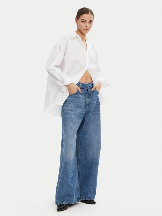 HUGO HUGO Košile 50537159 Bílá Oversize
