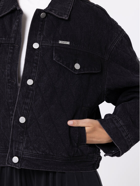 Miss LK Miss LK Kurtka jeansowa MISSLKK Czarny Loose Fit