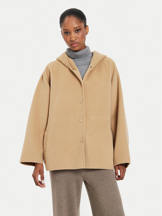 Weekend Max Mara Vlnený kabát Gennaio 2425086021 Béžová Regular Fit