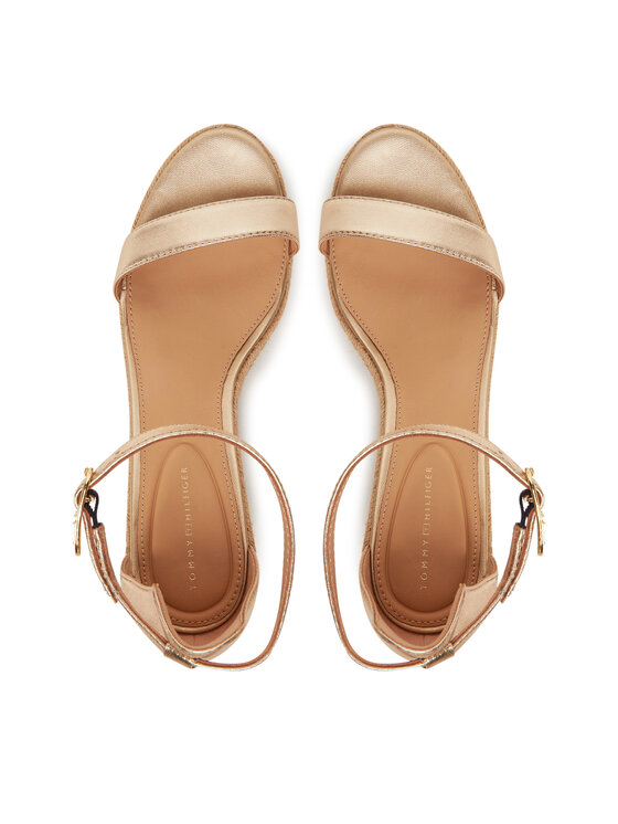 Tommy Hilfiger Tommy Hilfiger Espadrile Th Metallic Mid Wedge Espadrille FW0FW08663 Auriu