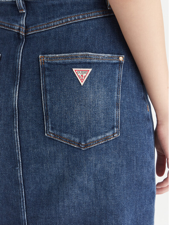 Guess Guess Sukienka jeansowa W5BK40 D0615 Niebieski Regular Fit