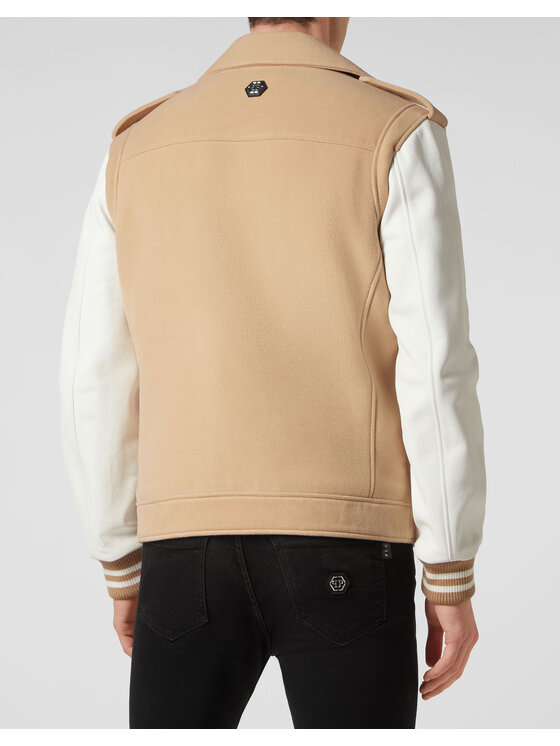 PHILIPP PLEIN PHILIPP PLEIN Giacca di pelle 1929 Beige Slim Fit