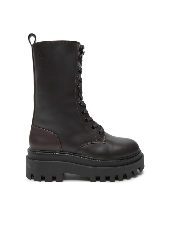 Calvin Klein Jeans Calvin Klein Jeans Боти тип челси Flatform Lace Up Boot Mg Lth YW0YW01544 Кафяв